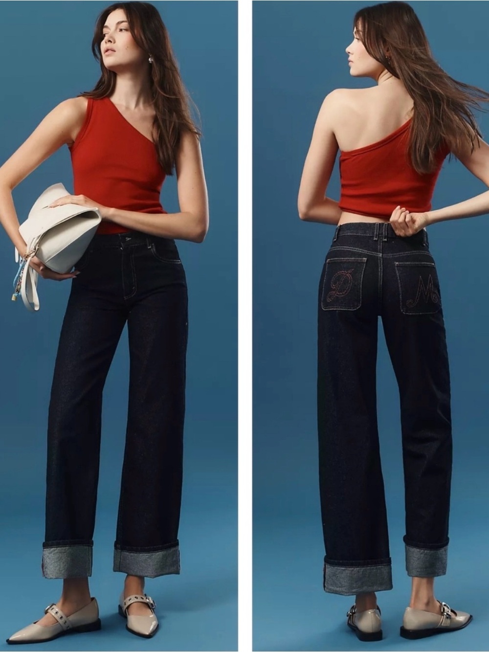 Damson Madder Sylvie High-Rise Cuffed
Wide Jeans Size 14